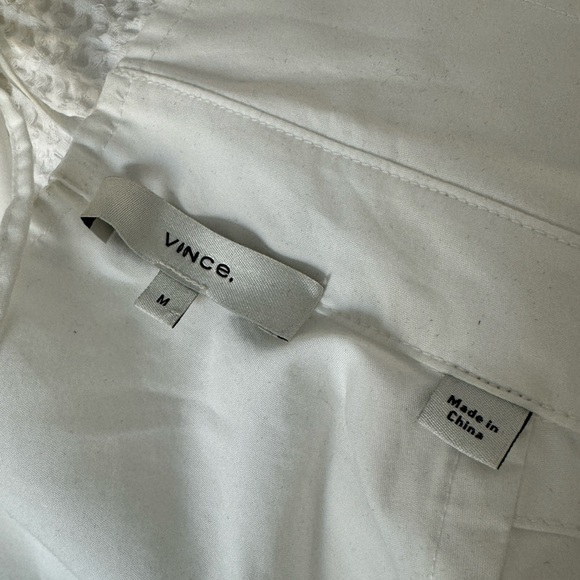 VINCE SIDE TIE WRAP BLOUSE WHITE SZ M - Picture 8 of 9